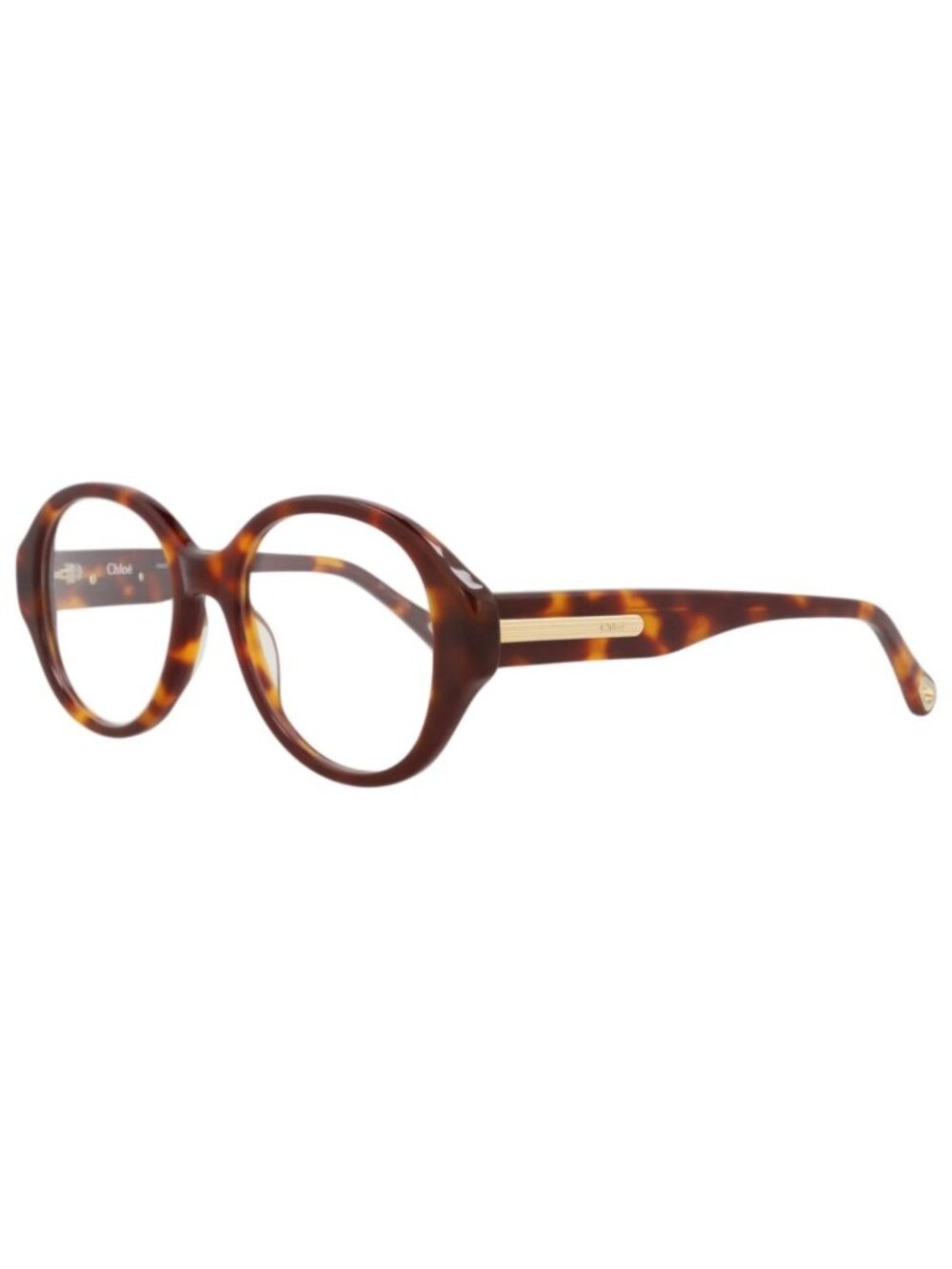 New Chloé Women's Eyeglasses Round Oval Bio Acetate Frame Havana Havana
